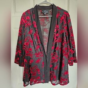 Alex Evenings embroidered sheath floral comono/jacket.